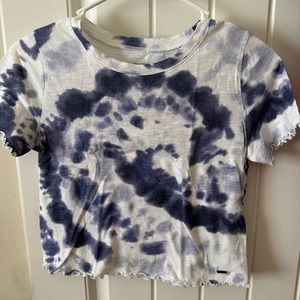 blue tie-dye hollister top